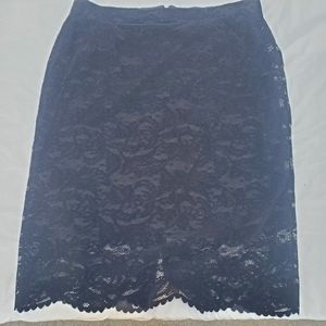 Womens, 14 , Black, skirt, midi, Chico's ,new with tags ,lace with liner